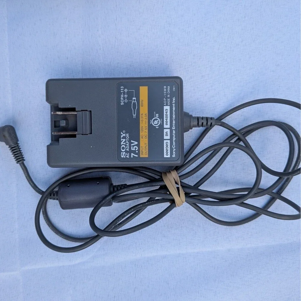 Sony PSone Slim PS1 Console Controller AV Cables AC Power Adapter M Card Working